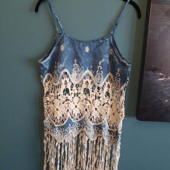 Cotton Tie Dyed and Crochet Top - Picture 2 of 4